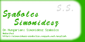 szabolcs simonidesz business card